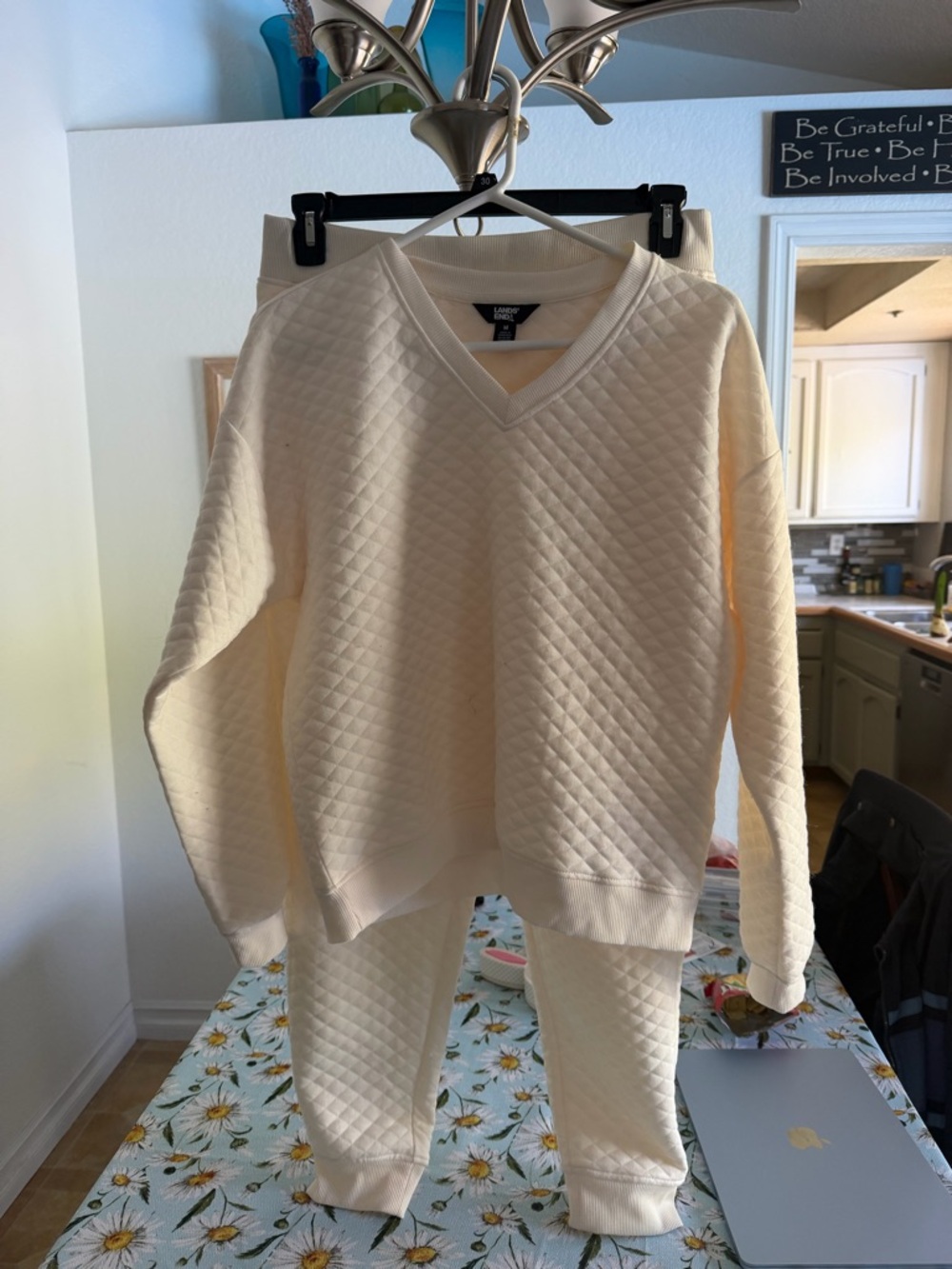 Lands' End Cream Quilted Pullover Set - Picture 6 of 7